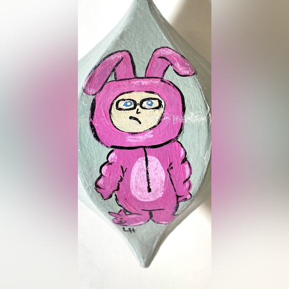 ORIGINAL Hand Painted The Christmas Story Ralphie 6 Side Paper Mache Ornament - Picture 5 of 10